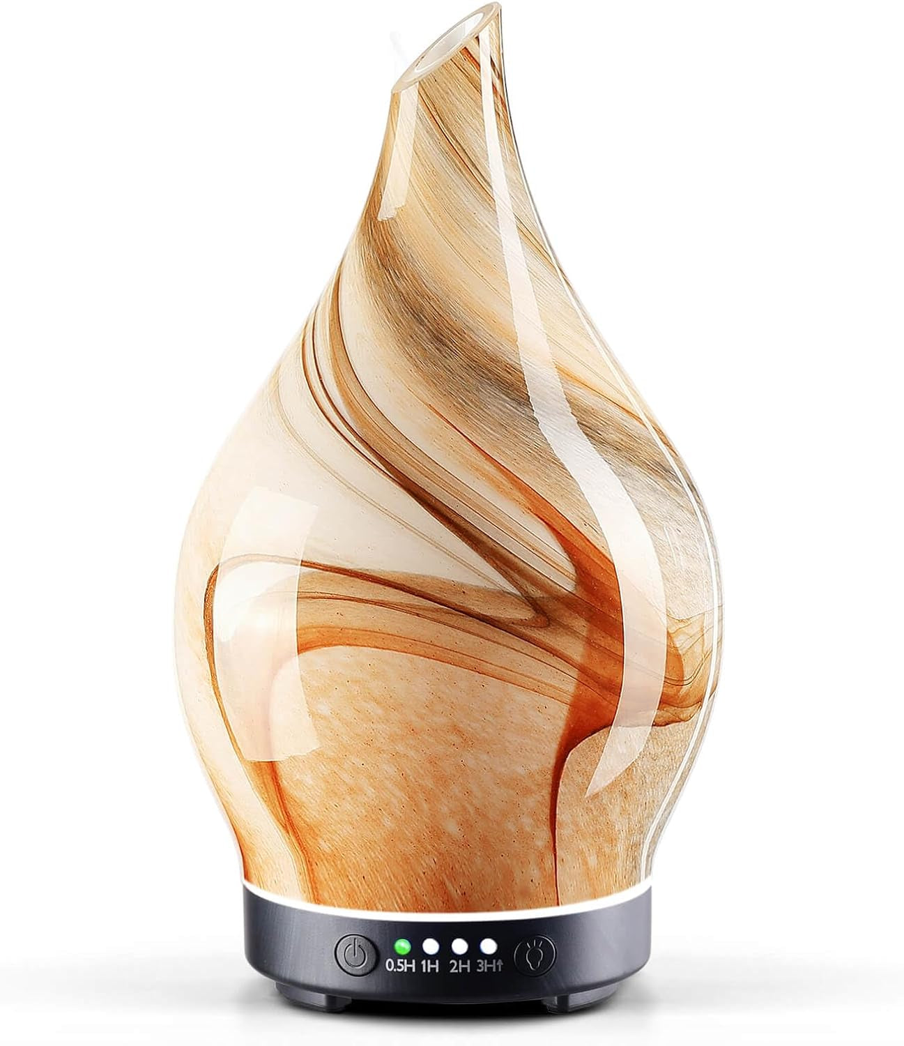 Porseme Oil Diffuser 3D Glass Aromatherapy Ultrasonic Humidifier, Air Refresh Auto Shut-Off, Timer Setting, BPA Free for Home Hotel Yoga Leisure SPA Gift 150Ml Last 6H