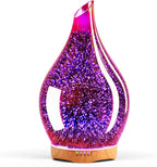 Porseme Oil Diffuser 3D Glass Aromatherapy Ultrasonic Humidifier, Air Refresh Auto Shut-Off, Timer Setting, BPA Free for Home Hotel Yoga Leisure SPA Gift 150Ml Last 6H