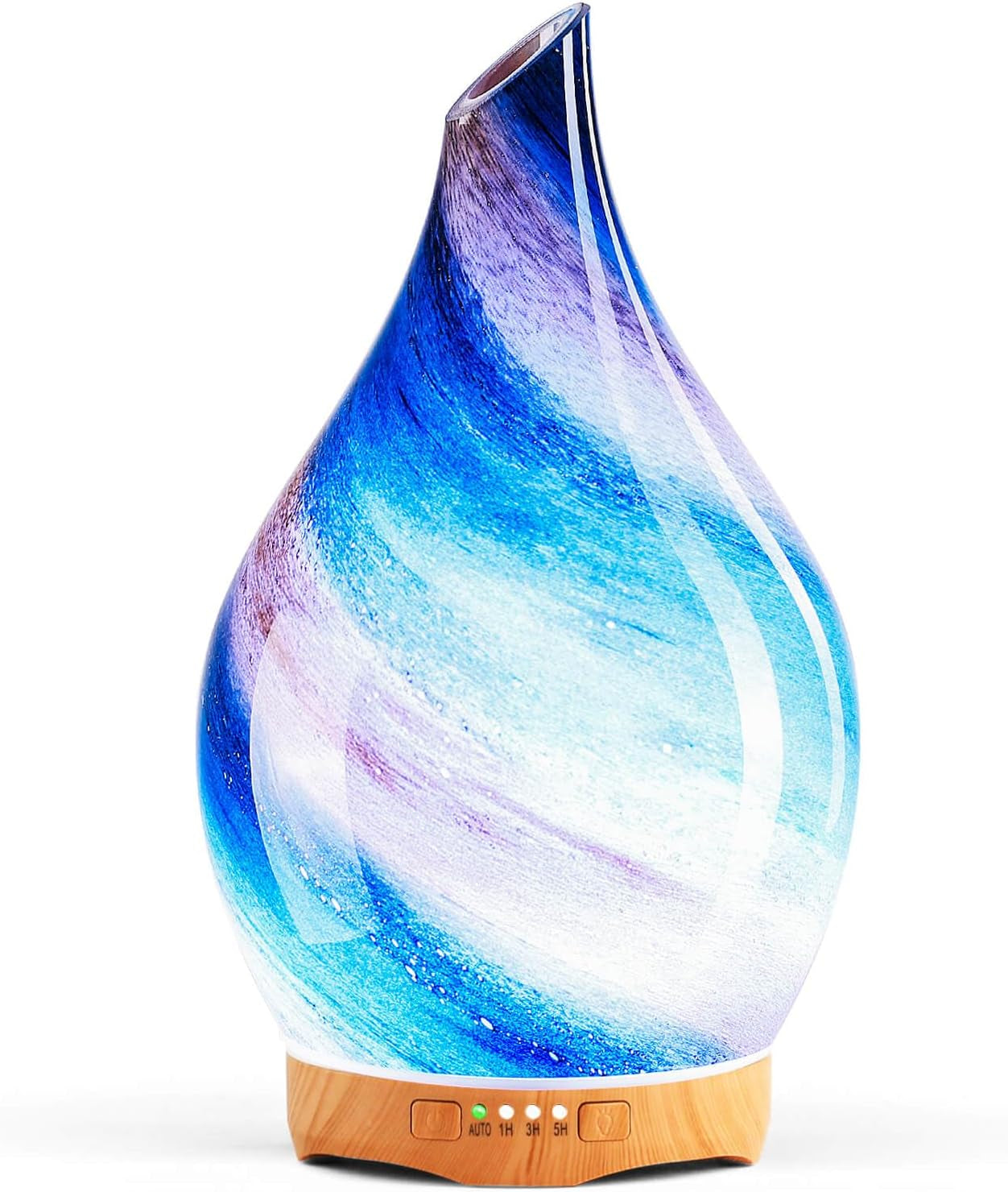 Porseme Oil Diffuser 3D Glass Aromatherapy Ultrasonic Humidifier, Air Refresh Auto Shut-Off, Timer Setting, BPA Free for Home Hotel Yoga Leisure SPA Gift 150Ml Last 6H
