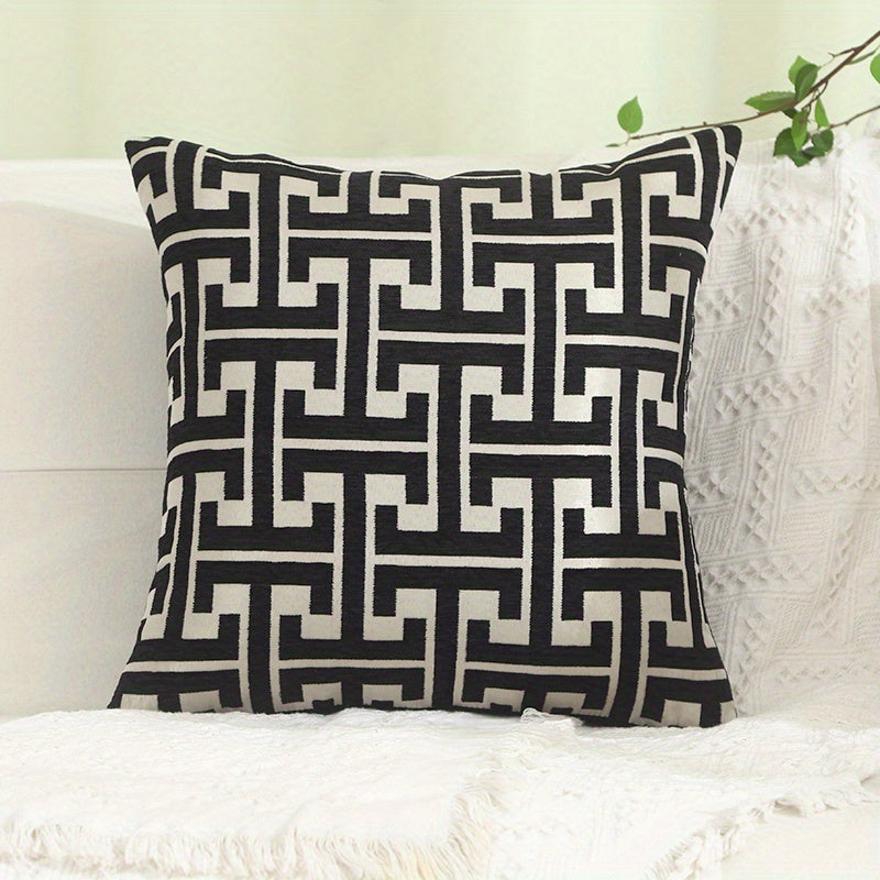 1pc Decorative Geometric Pattern Pillow Cover, 18in*18in