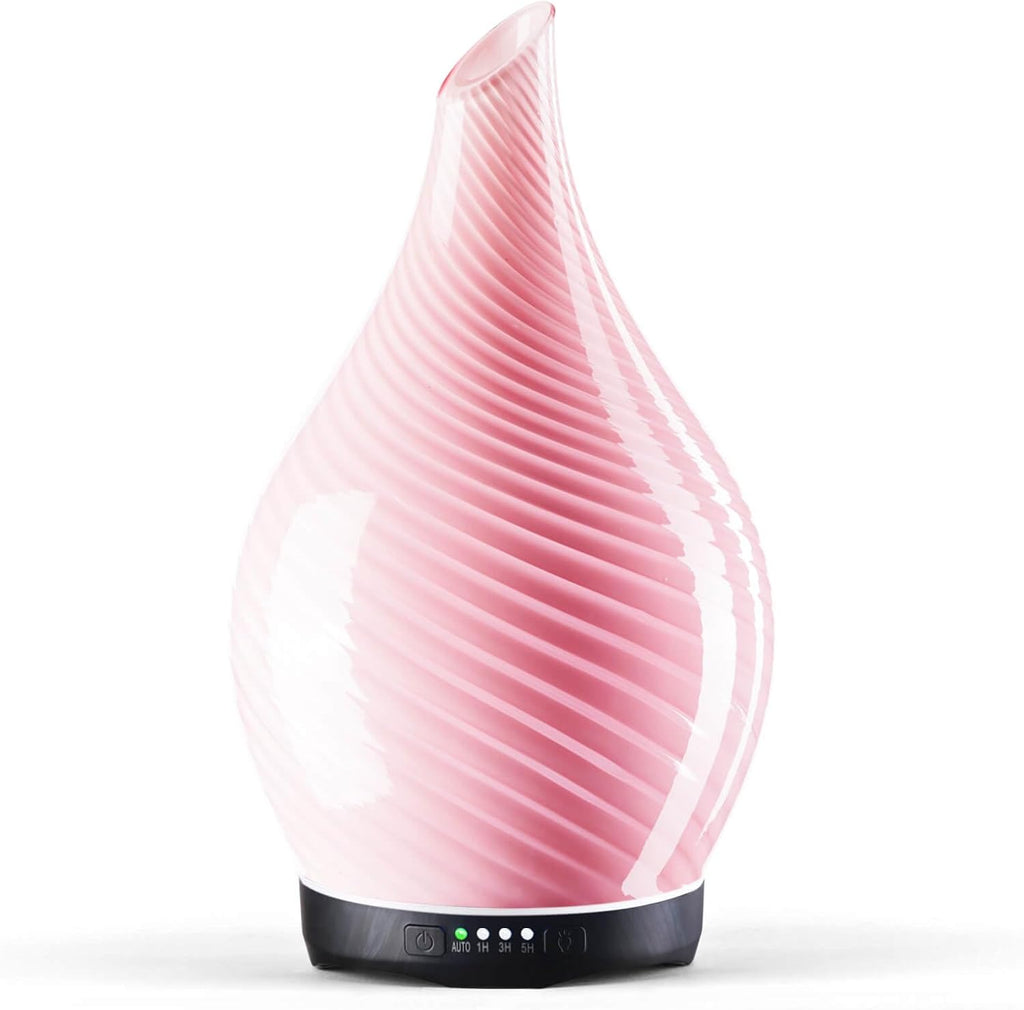 Porseme Oil Diffuser 3D Glass Aromatherapy Ultrasonic Humidifier, Air Refresh Auto Shut-Off, Timer Setting, BPA Free for Home Hotel Yoga Leisure SPA Gift 150Ml Last 6H