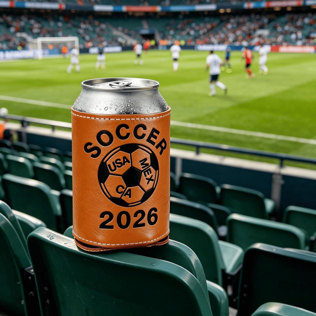 World Cup 2026 Leather Beer Can Cooler 