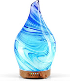 Porseme Oil Diffuser 3D Glass Aromatherapy Ultrasonic Humidifier, Air Refresh Auto Shut-Off, Timer Setting, BPA Free for Home Hotel Yoga Leisure SPA Gift 150Ml Last 6H