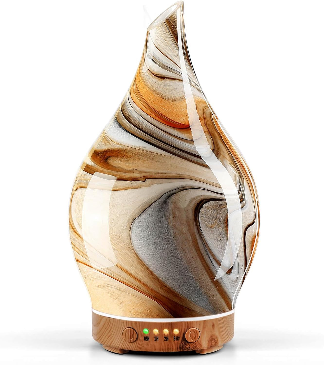 Porseme Oil Diffuser 3D Glass Aromatherapy Ultrasonic Humidifier, Air Refresh Auto Shut-Off, Timer Setting, BPA Free for Home Hotel Yoga Leisure SPA Gift 150Ml Last 6H