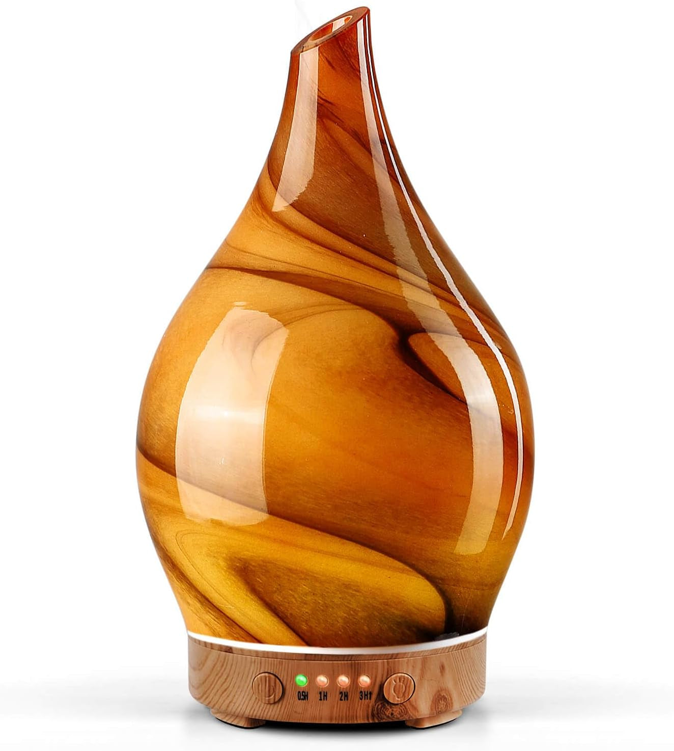 Porseme Oil Diffuser 3D Glass Aromatherapy Ultrasonic Humidifier, Air Refresh Auto Shut-Off, Timer Setting, BPA Free for Home Hotel Yoga Leisure SPA Gift 150Ml Last 6H