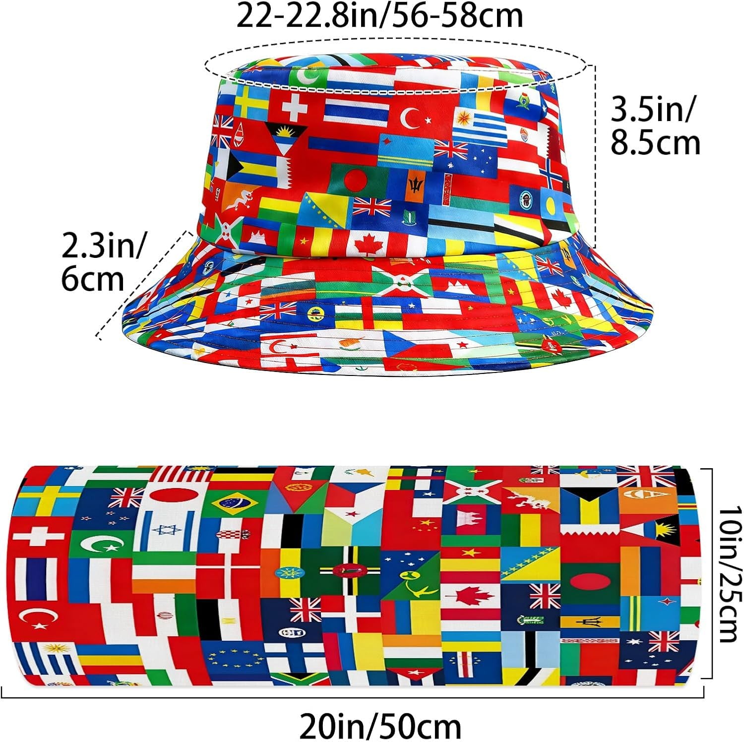World Cup American Flag Bucket Hat with American Face 