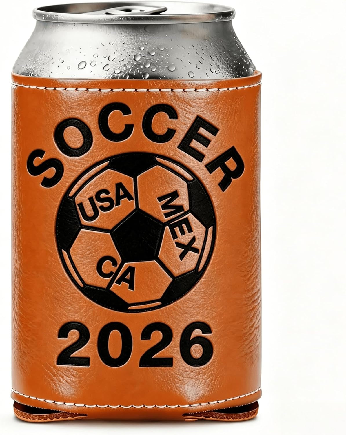 World Cup 2026 Leather Beer Can Cooler 