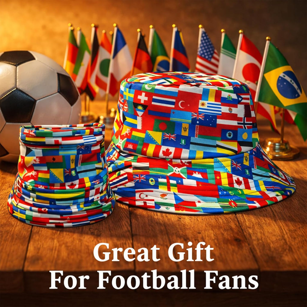 World Cup American Flag Bucket Hat with American Face 