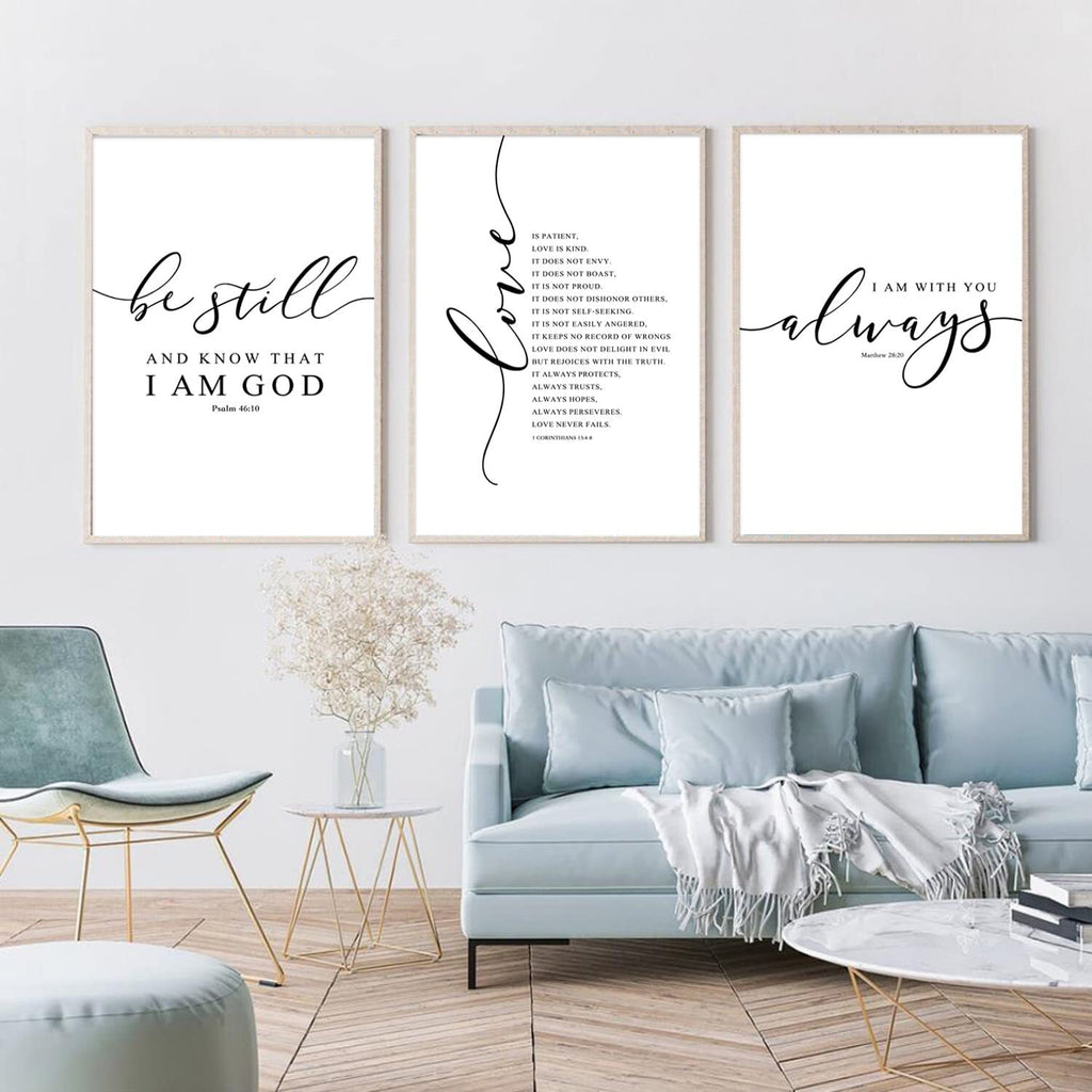 Bible Verse Wall Art – Elegant Scripture Canvas, Christian Inspirational Home Decor

