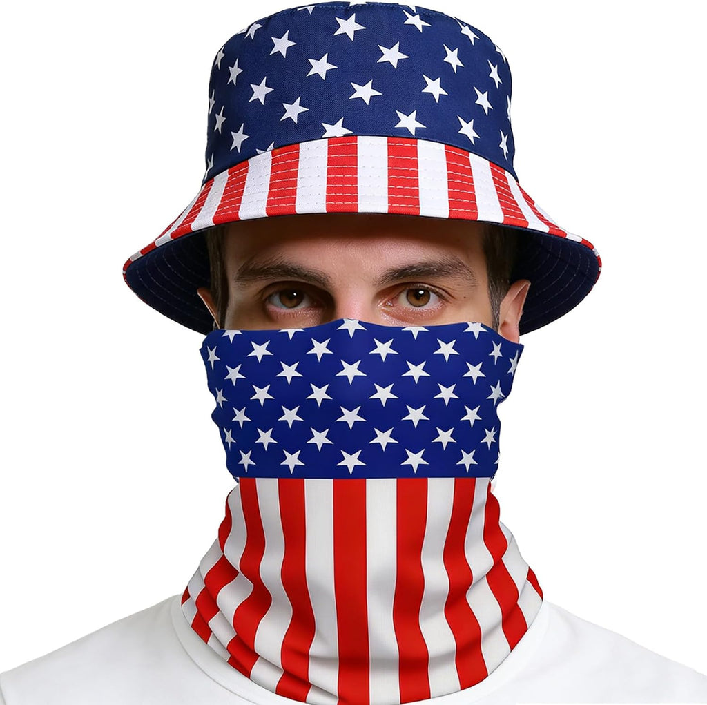 World Cup American Flag Bucket Hat with American Face 