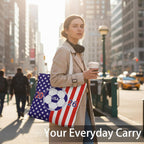 World Cup USA Flag Soccer Canvas Beach Tote 