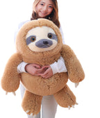 Winsterch Cute Sloth Plush Toy – 15.7" Soft Stuffed Animal Teddy Bear for Kids, Baby, and Birthday Gifts (Ivory)