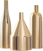 BARMI Gold Tall Vase – Minimalist Ceramic & Metal Luxury Home Décor for Centerpieces, 25.5 cm / 10 Inch