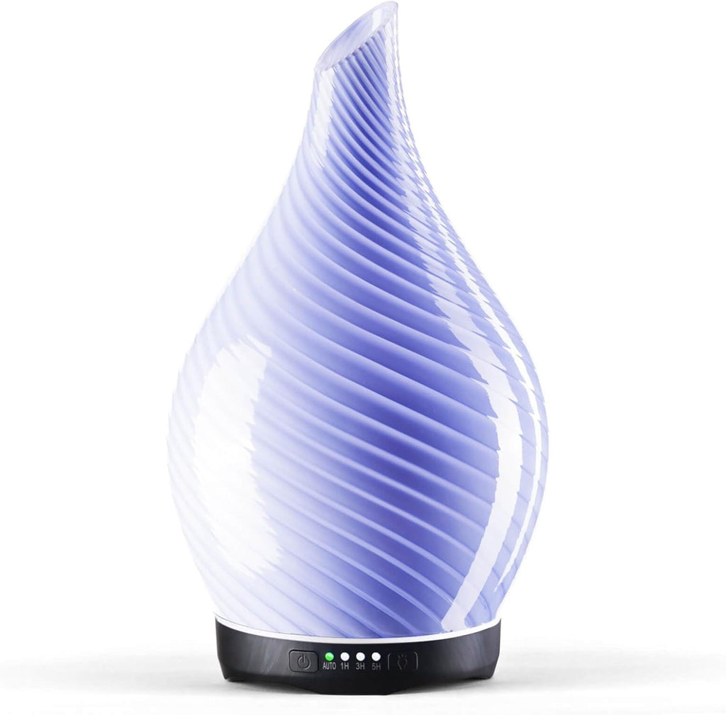 Porseme Oil Diffuser 3D Glass Aromatherapy Ultrasonic Humidifier, Air Refresh Auto Shut-Off, Timer Setting, BPA Free for Home Hotel Yoga Leisure SPA Gift 150Ml Last 6H