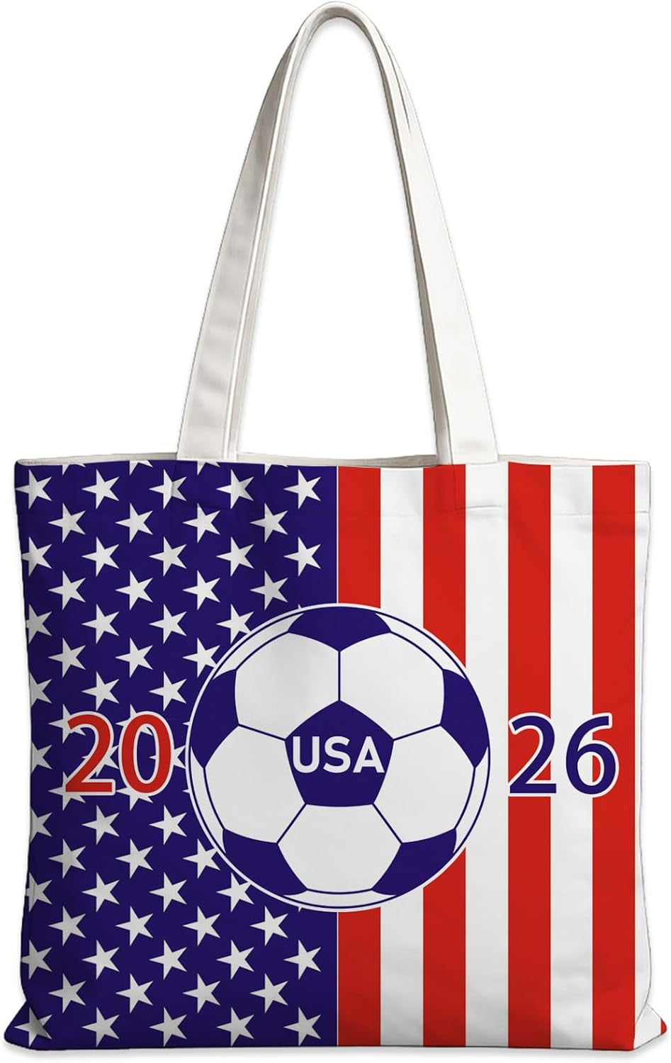 World Cup USA Flag Soccer Canvas Beach Tote 
