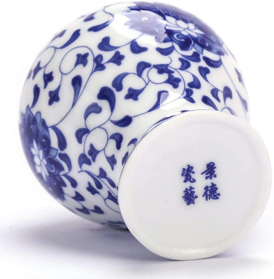 Blue and White Vase Set of 3, Cute Ceramic Bud Vase in Bulk for Farmhouse Table Centerpiece Mini Vintage Vase for Rustic Wedding Decorations, Home Table Flower Decor