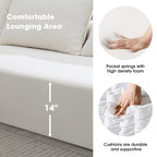 Williamspace 109" Modular Sectional Sofa, L Shaped Modern Couch Upholstered Sleeper Sofa Minimalist Style Couch Living Room Sofa Set for Living Room, White