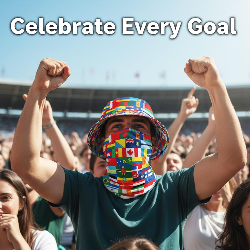 World Cup American Flag Bucket Hat with American Face 