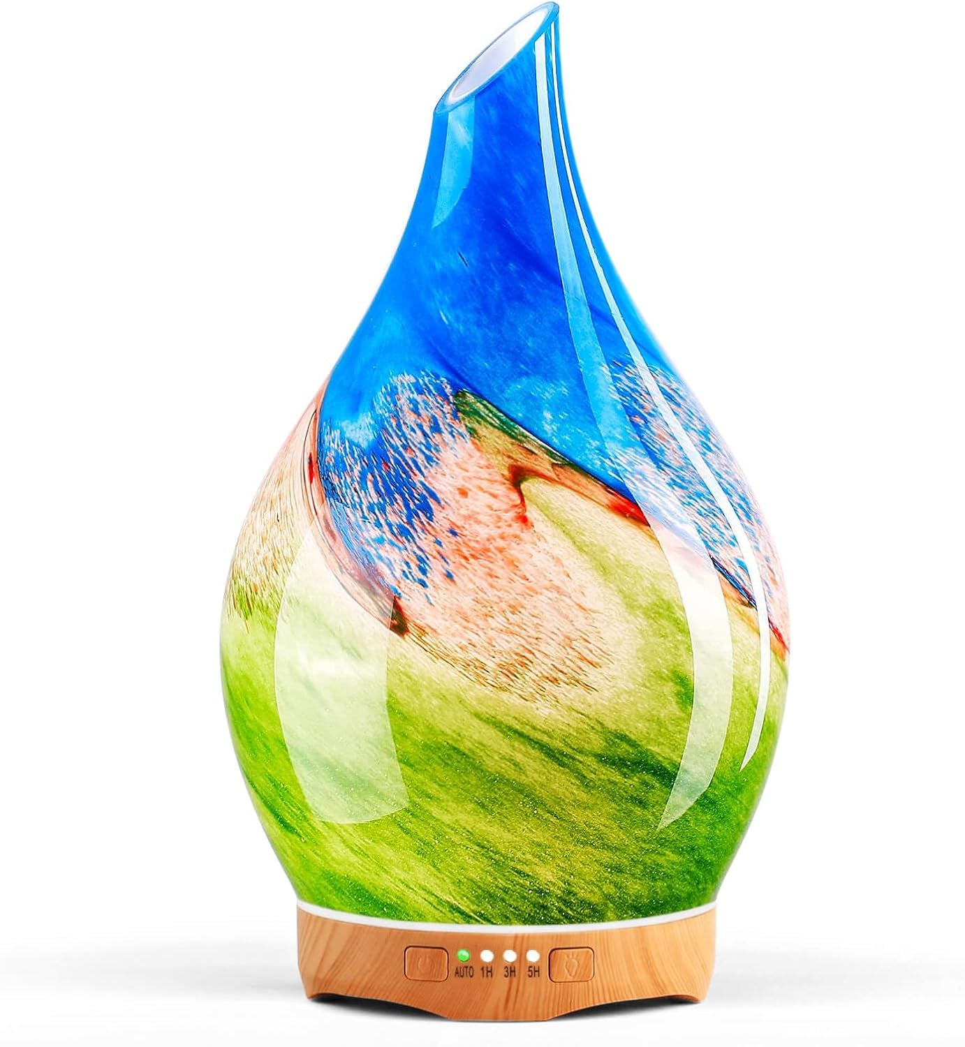 Porseme Oil Diffuser 3D Glass Aromatherapy Ultrasonic Humidifier, Air Refresh Auto Shut-Off, Timer Setting, BPA Free for Home Hotel Yoga Leisure SPA Gift 150Ml Last 6H