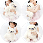 Winsterch Cute Sloth Plush Toy – 15.7" Soft Stuffed Animal Teddy Bear for Kids, Baby, and Birthday Gifts (Ivory)