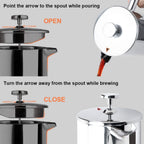Secura French Press Coffee Maker, 304 Grade Stainless Steel Insulated Coffee Press with 2 Extra Screens, 50Oz (1.5 Litre), Silver