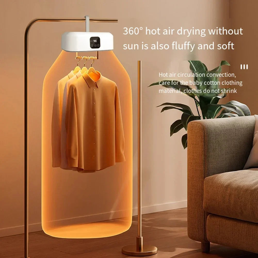 Portable Clothes Dryer,Portable Dryer for Apartments Home Travel Rvs,Compact Foldable Mini Electric Laundry Dryer with Dryer Bag
