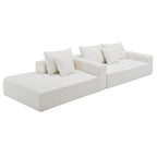 Williamspace 109" Modular Sectional Sofa, L Shaped Modern Couch Upholstered Sleeper Sofa Minimalist Style Couch Living Room Sofa Set for Living Room, White