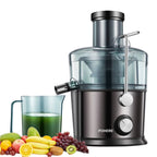 Juicer Machines FOHERE, Max 1200W Centrifugal Juicer Extractor with 3-Inch Wide Feed Chute & Anti-Drip for Fruit and Vegetable, Stainless Steel, 800W