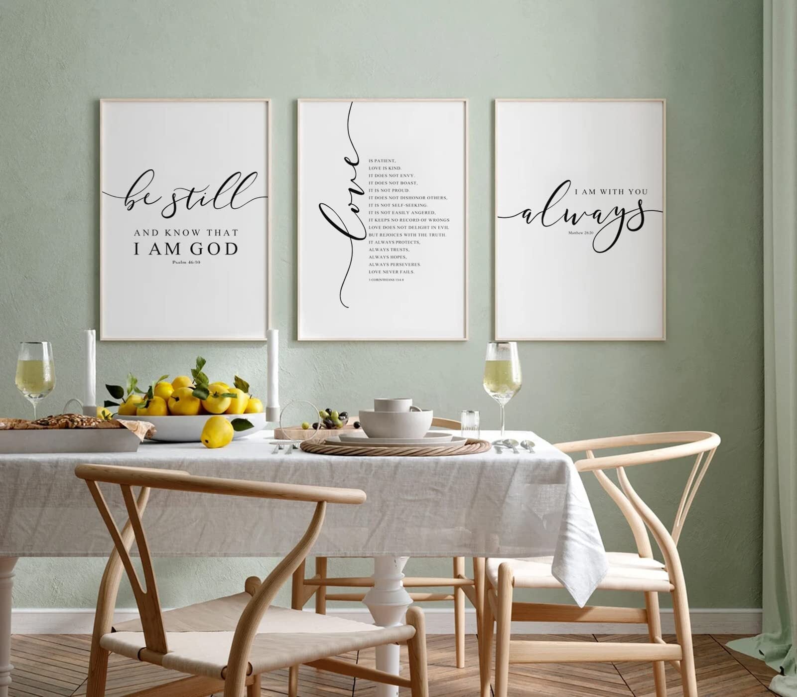 Bible Verse Wall Art – Elegant Scripture Canvas, Christian Inspirational Home Decor
