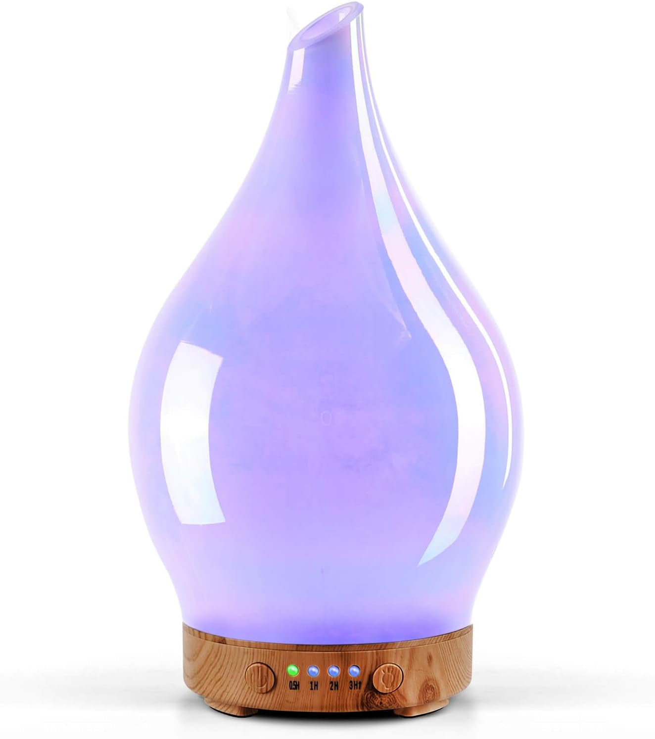 Porseme Oil Diffuser 3D Glass Aromatherapy Ultrasonic Humidifier, Air Refresh Auto Shut-Off, Timer Setting, BPA Free for Home Hotel Yoga Leisure SPA Gift 150Ml Last 6H