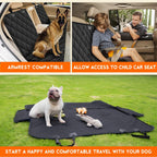 Premium Dog Car Seat Cover – Waterproof Non-Slip Back Bench Protector with Middle Armrest Fit for Most Cars, Trucks & SUVs, Black