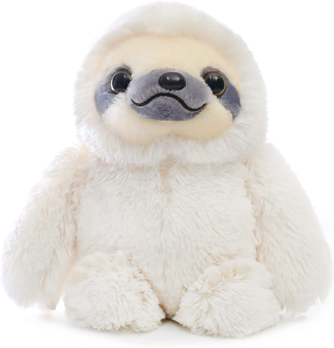 Winsterch Cute Sloth Plush Toy – 15.7" Soft Stuffed Animal Teddy Bear for Kids, Baby, and Birthday Gifts (Ivory)