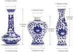 Blue and White Vase Set of 3, Cute Ceramic Bud Vase in Bulk for Farmhouse Table Centerpiece Mini Vintage Vase for Rustic Wedding Decorations, Home Table Flower Decor