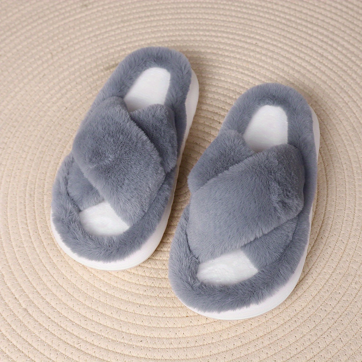 Women's Platform Fuzzy House Slippers