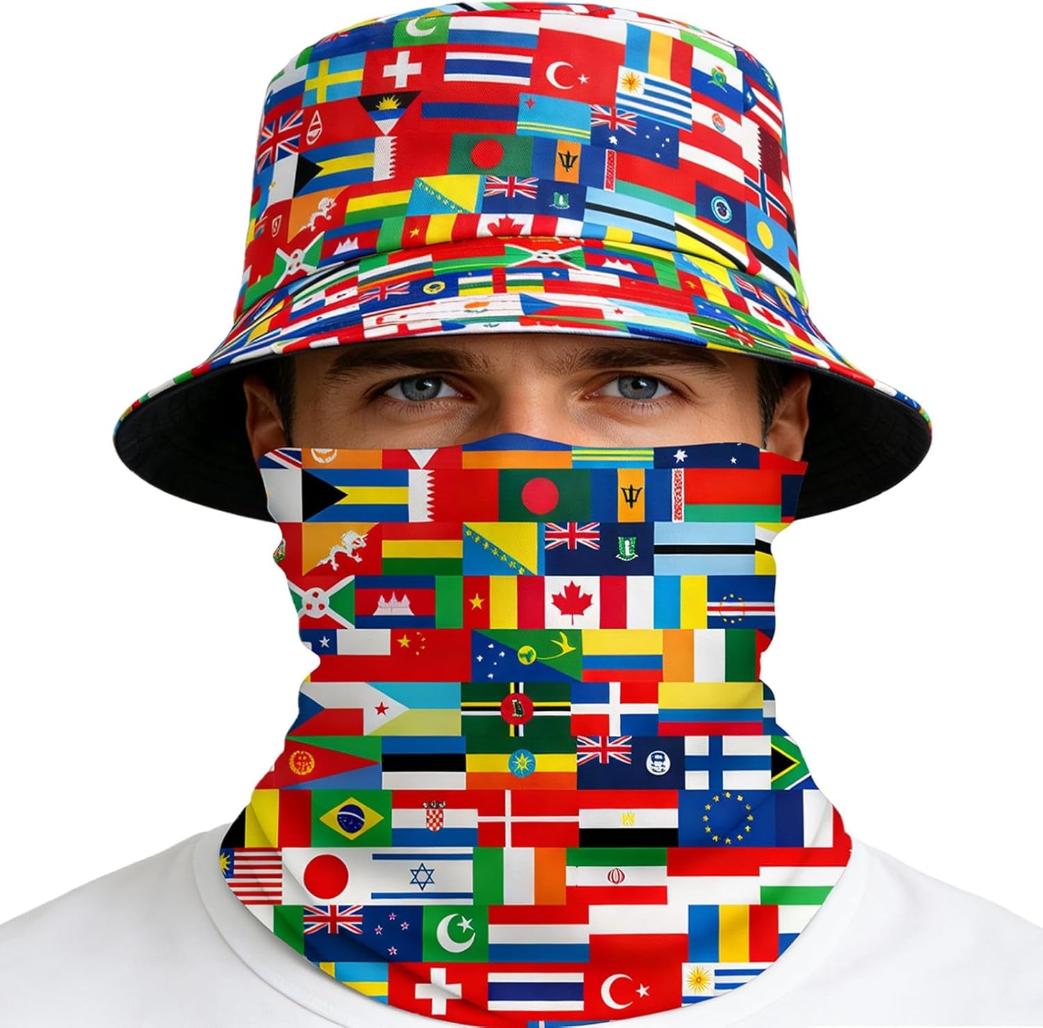 World Cup American Flag Bucket Hat with American Face 