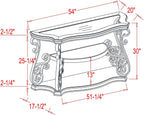 Ssline Traditional Vintage 3-Tier Sofa Console Table with Tempered Glass Table Top,Wood Accent Side Table with Marble Paper Middle Shelf,Hall Table for Living Room Bedroom Entryway
