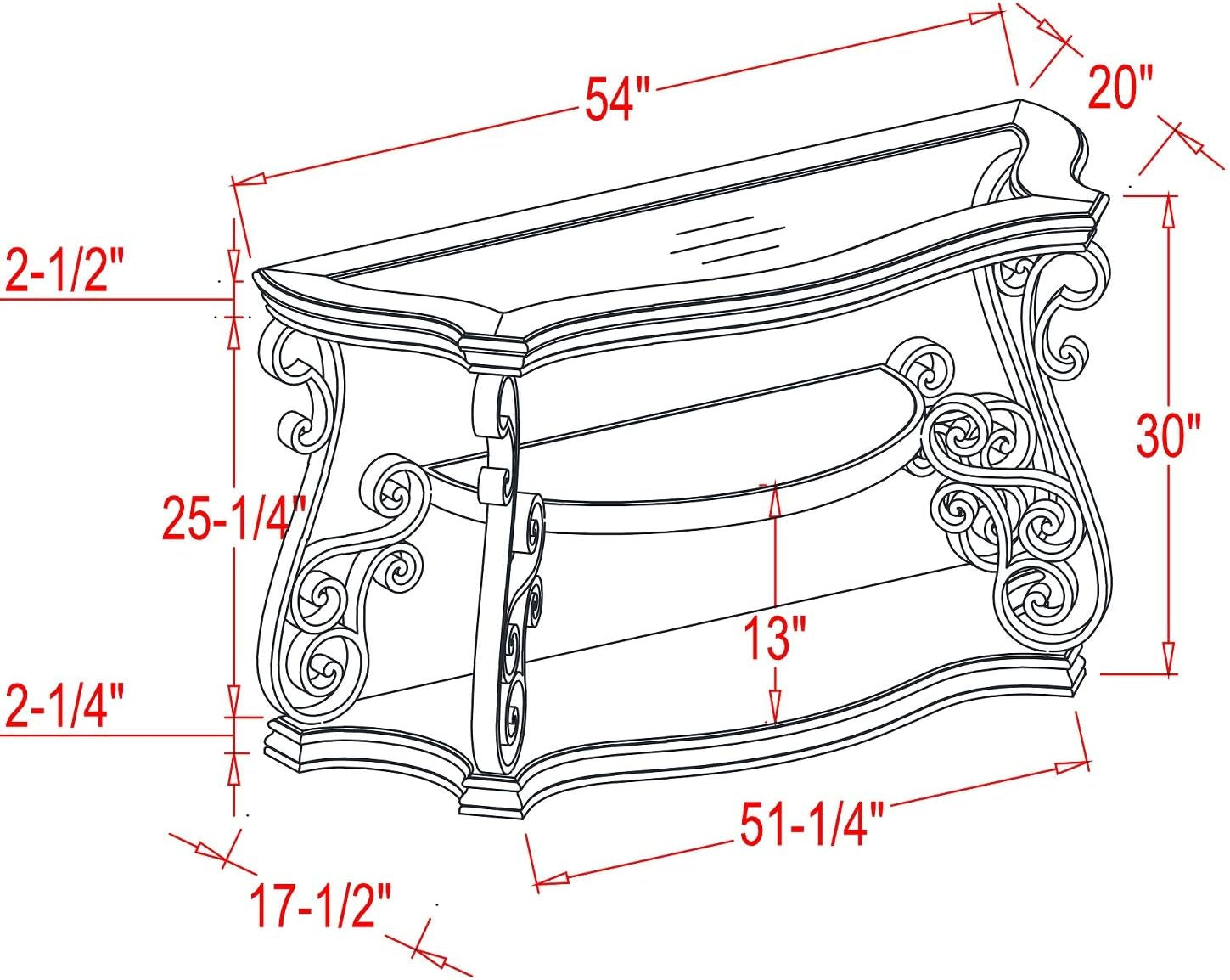 Ssline Traditional Vintage 3-Tier Sofa Console Table with Tempered Glass Table Top,Wood Accent Side Table with Marble Paper Middle Shelf,Hall Table for Living Room Bedroom Entryway