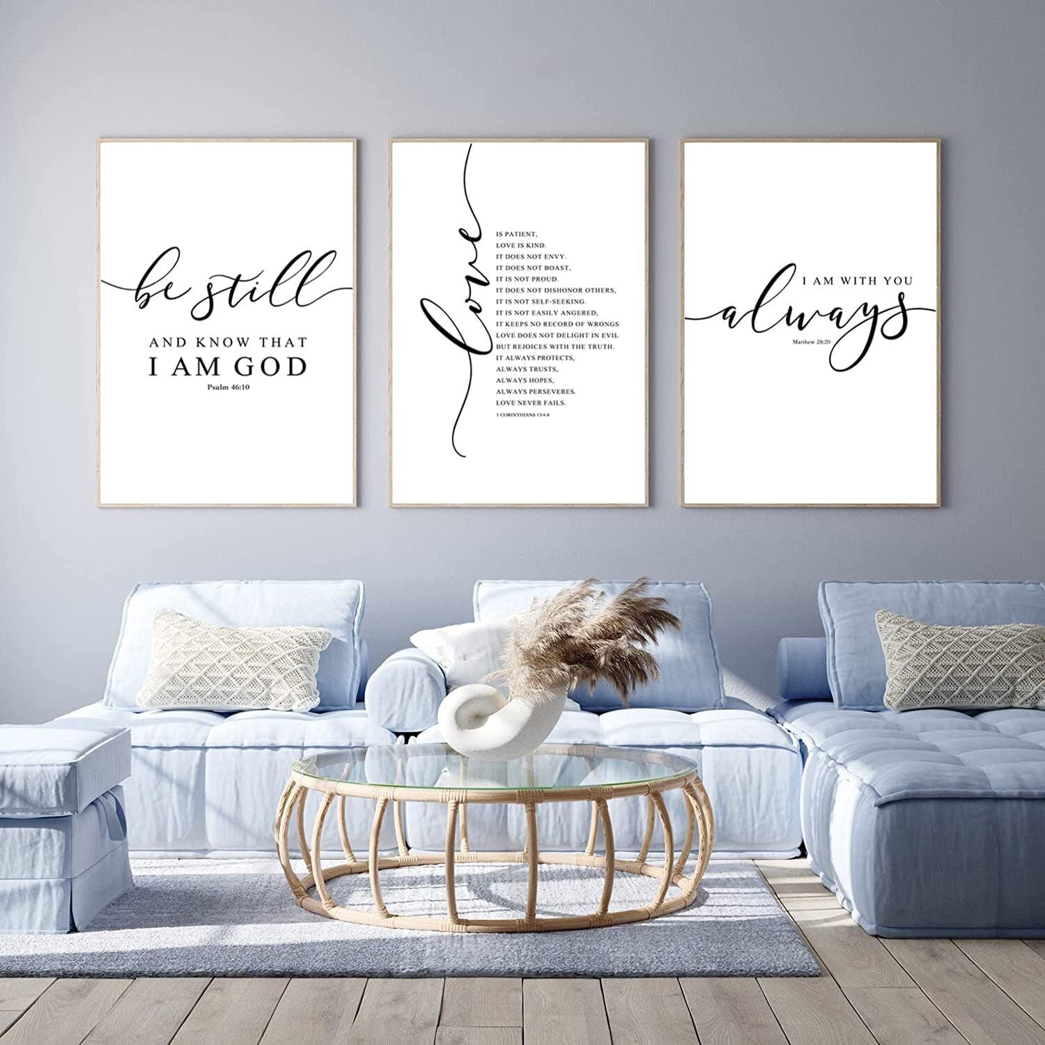 Bible Verse Wall Art – Elegant Scripture Canvas, Christian Inspirational Home Decor
