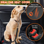 Premium Dog Car Seat Cover – Waterproof Non-Slip Back Bench Protector with Middle Armrest Fit for Most Cars, Trucks & SUVs, Black