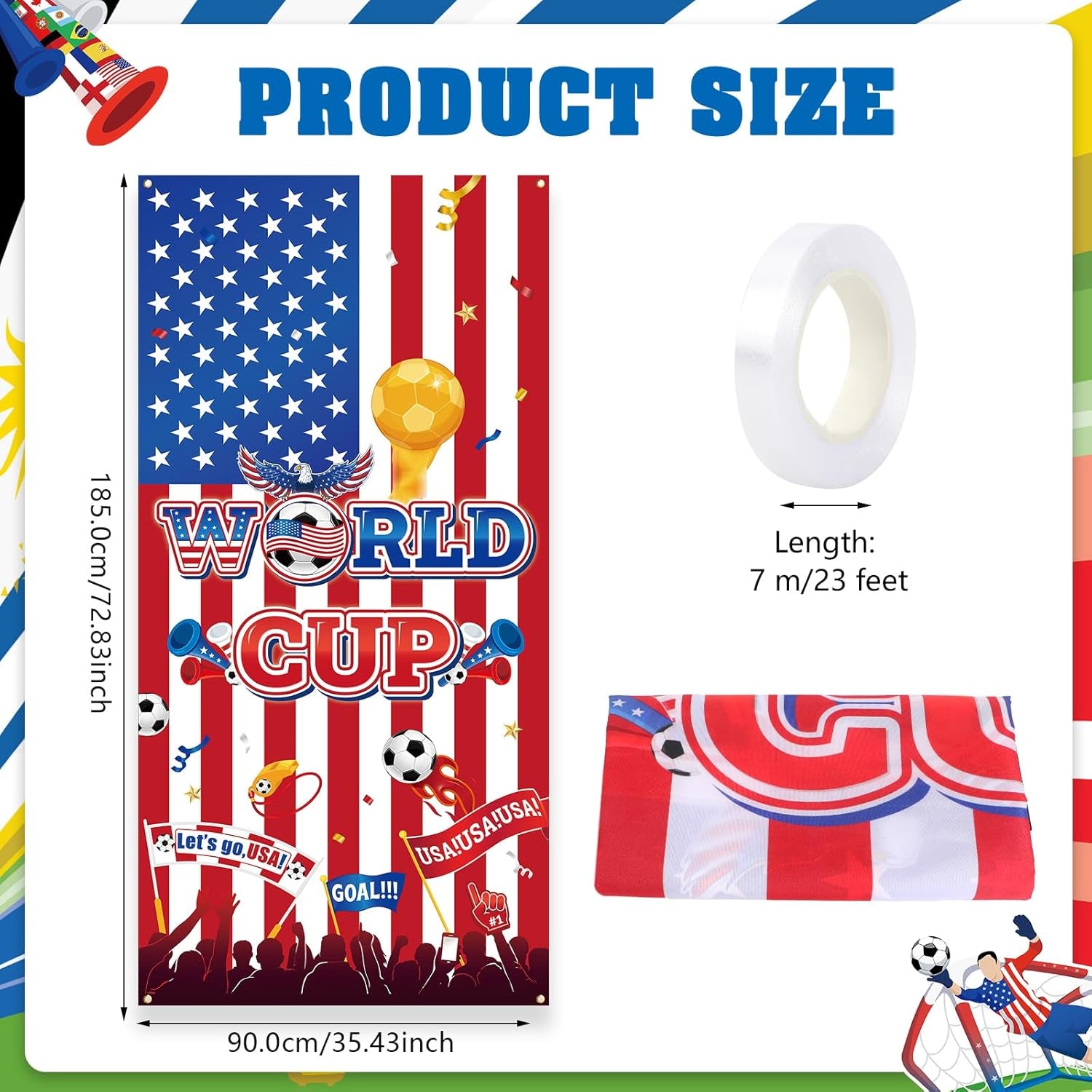  World Cup Soccer Door Cover Banner 