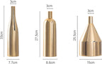 BARMI Gold Tall Vase – Minimalist Ceramic & Metal Luxury Home Décor for Centerpieces, 25.5 cm / 10 Inch