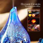 Porseme Oil Diffuser 3D Glass Aromatherapy Ultrasonic Humidifier, Air Refresh Auto Shut-Off, Timer Setting, BPA Free for Home Hotel Yoga Leisure SPA Gift 150Ml Last 6H