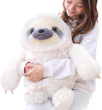Winsterch Cute Sloth Plush Toy – 15.7" Soft Stuffed Animal Teddy Bear for Kids, Baby, and Birthday Gifts (Ivory)