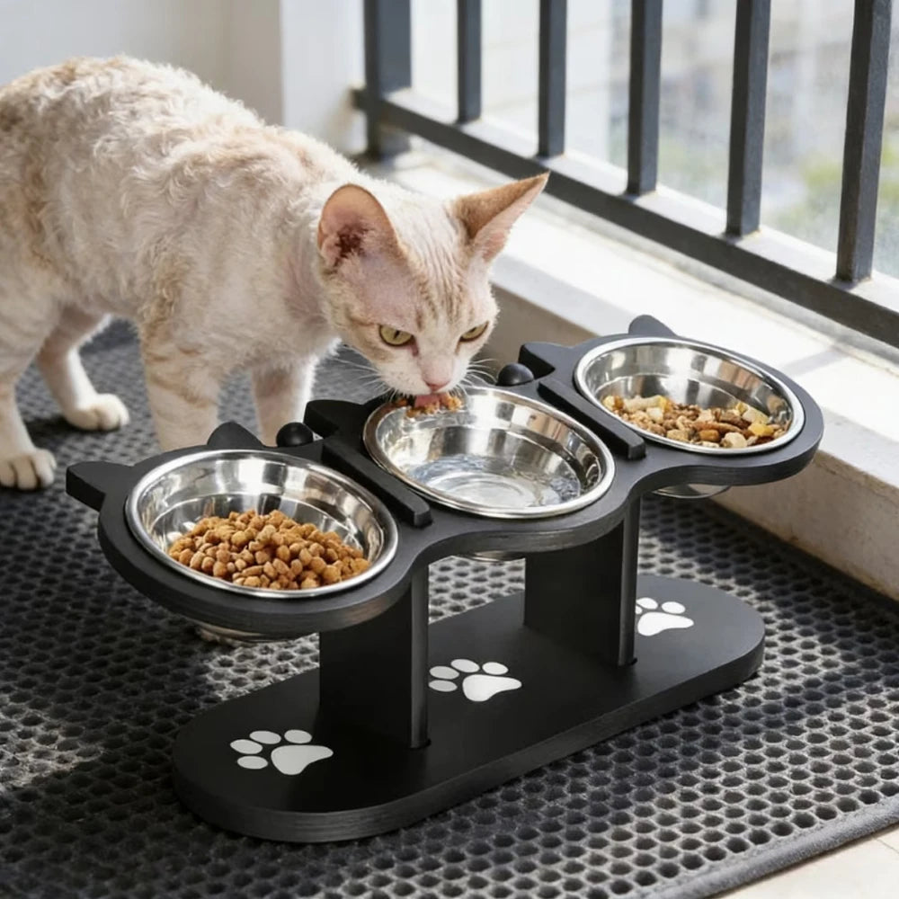 Dog Elevated Feeder Pet Food Water Bowls for Bulldog Puppy Kitten Dish Feeding and WaterSupplies for Small Dogs Accessories