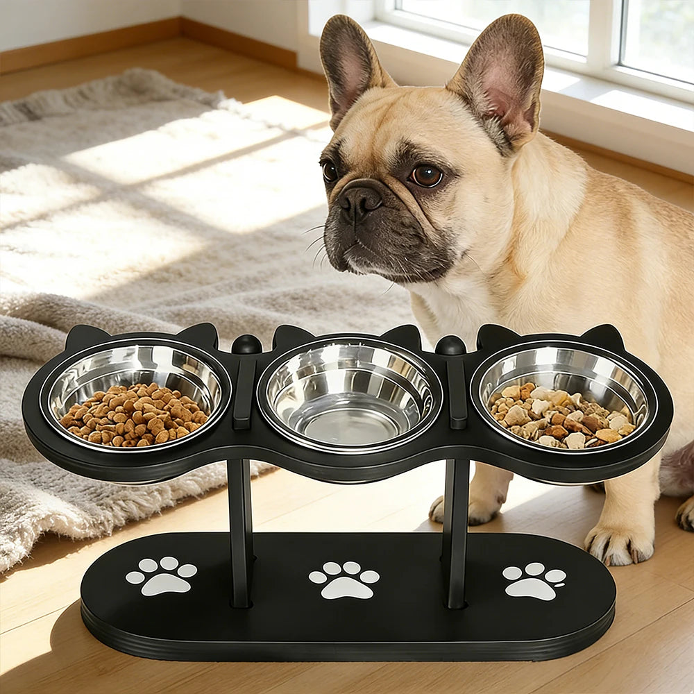 Dog Elevated Feeder Pet Food Water Bowls for Bulldog Puppy Kitten Dish Feeding and WaterSupplies for Small Dogs Accessories