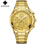 Sports Watches For Men Fashion Quartz Men Big Clock WWOOR Top Brand Luxury Military Full Steel Waterproof Chronograph Wristwatch