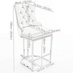 Modern Velvet Counter Height Bar Stools Silk Upholstered Farmhouse Style for Kitchen Island Home Bar Hotels and Bathroom