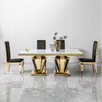 Luxury 12 Seat Dinner Room Table Stainless Steel Kitchen Dining Table Design