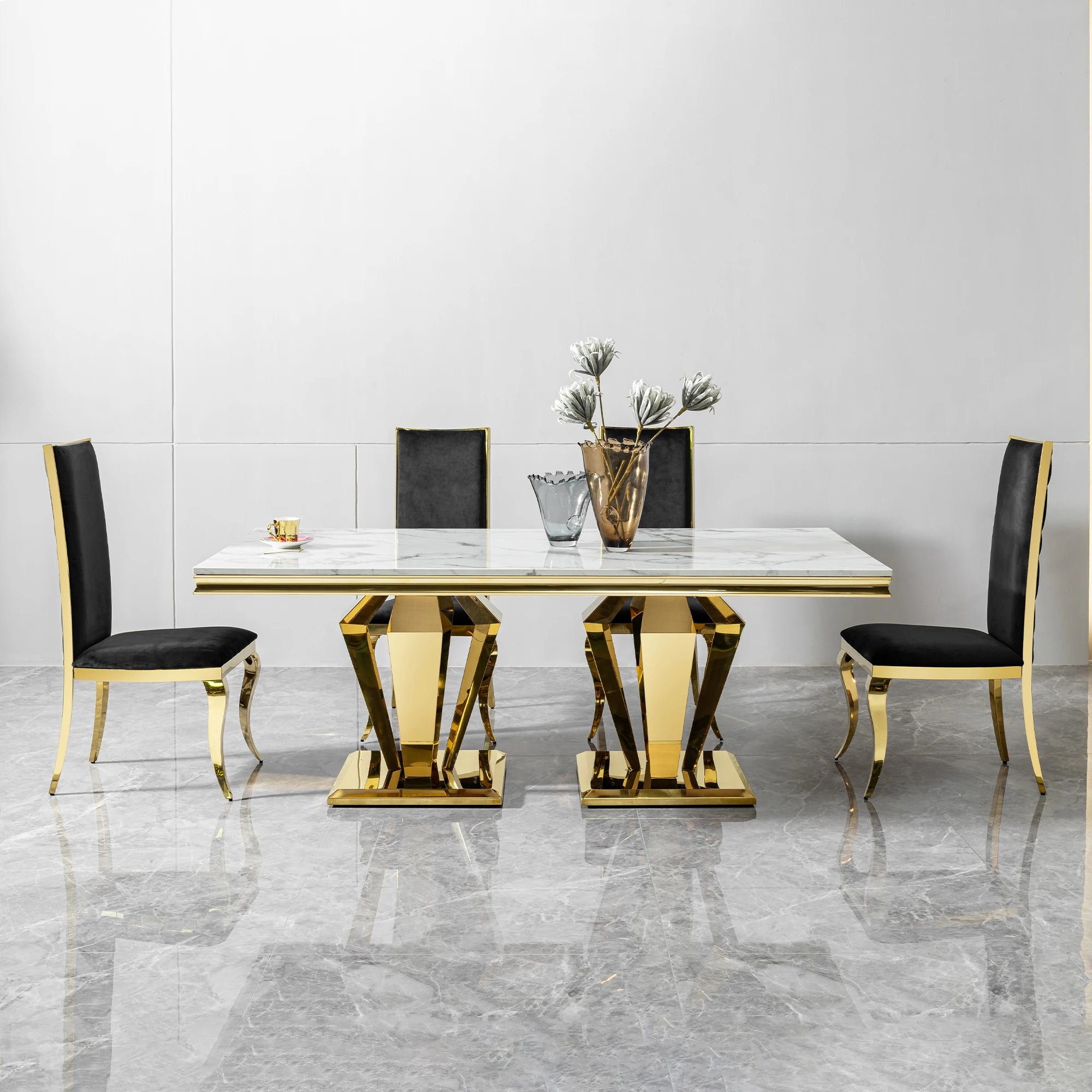 Luxury 12 Seat Dinner Room Table Stainless Steel Kitchen Dining Table Design