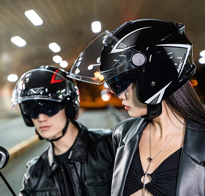 Motorcycle Riding Helmet UV Protection Double Lens Cycling Bike Helmet